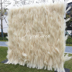 Aperturee - Aperturee Beige Boho Artificial Reed Birthday Party Decor