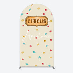 Aperturee - Aperturee Beige Colorful Stars Circus Birthday Arch Backdrop