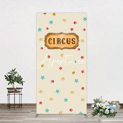 Aperturee - Aperturee Beige Colorful Stars Circus Birthday Arch Backdrop