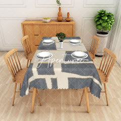 Aperturee - Aperturee Beige Irregularity Rectangle Tablecloth Home Decor