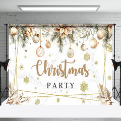 Aperturee - Aperturee Bells Floral Boho Marbled Christmas Party Backdrop