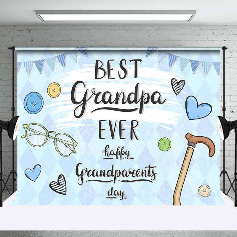 Aperturee - Aperturee Best Grandpa Ever Happy Grandparents Day Backdrop