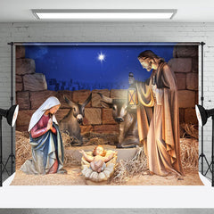 Aperturee - Aperturee Birth Of Jesus Christmas Night Backdrop For Photo