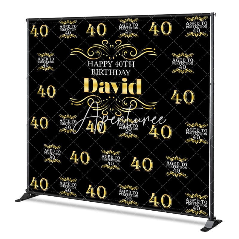 Aperturee - Aperturee Black Aged To Perfection 40 Custom Birthday Backdrop