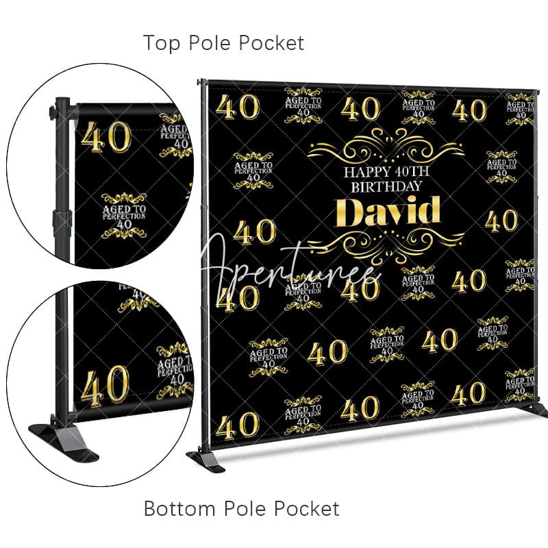 Aperturee - Aperturee Black Aged To Perfection 40 Custom Birthday Backdrop