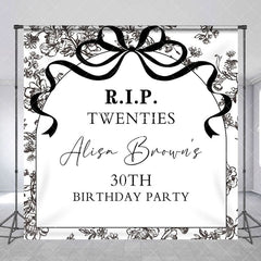 Aperturee - Aperturee Black Bow Rip Twenties Custom 30th Birthday Backdrop