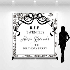 Aperturee - Aperturee Black Bow Rip Twenties Custom 30th Birthday Backdrop