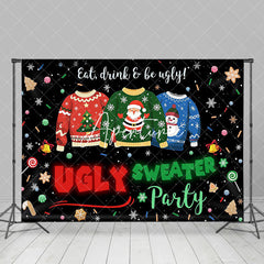 Aperturee - Aperturee Black Candy Ugly Sweater Christmas Party Backdrop