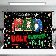 Aperturee - Aperturee Black Candy Ugly Sweater Christmas Party Backdrop