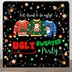 Aperturee - Aperturee Black Candy Ugly Sweater Pillow Cover Backdrop