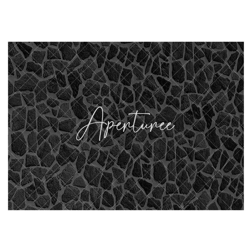 Aperturee - Aperturee Black Caved Grey Gravel Texture Rubber Floor Mat