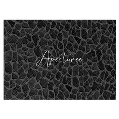 Aperturee - Aperturee Black Caved Grey Gravel Texture Rubber Floor Mat