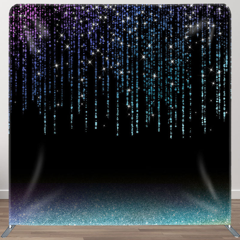 Aperturee - Aperturee Black Colorful Glitter Party Pillow Cover Backdrop