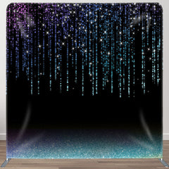 Aperturee - Aperturee Black Colorful Glitter Party Pillow Cover Backdrop