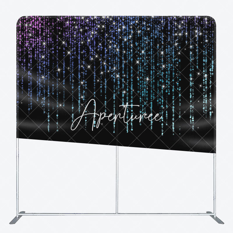 Aperturee - Aperturee Black Colorful Glitter Party Pillow Cover Backdrop