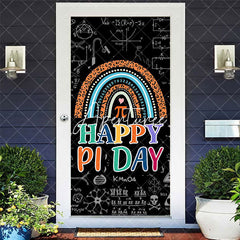 Aperturee - Aperturee Black Formula Boho Rainbow Happy Pi Day Door Cover