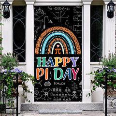 Aperturee - Aperturee Black Formula Boho Rainbow Happy Pi Day Door Cover