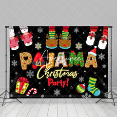 Aperturee - Aperturee Black Gingerbread Pajama Christmas Party Backdrop