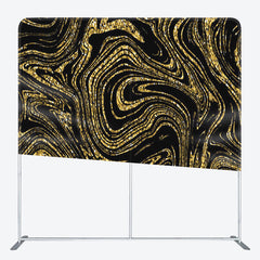 Aperturee - Aperturee Black Gold Abstract Liquid Texture Backdrop For Decor