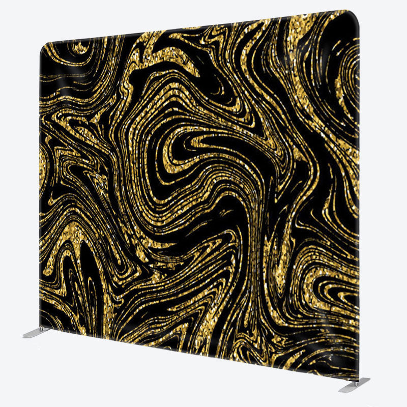 Aperturee - Aperturee Black Gold Abstract Liquid Texture Backdrop For Decor