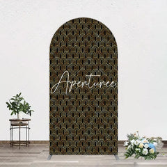 Aperturee - Aperturee Black Gold Artistic Roaring 50th Birthday Arch Backdrop