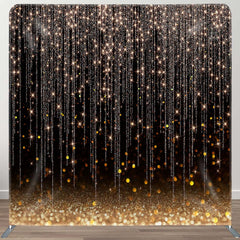 Aperturee - Aperturee Black Gold Bokeh Glitter Square Tension Backdrop