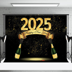 Aperturee - Aperturee Black Gold Champagne Cheers 2025 New Year Backdrop