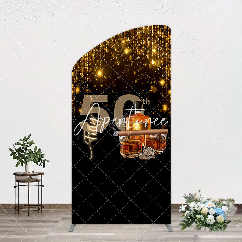 Aperturee - Aperturee Black Gold Cigar Vodka 50th Birthday Arch Backdrop