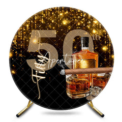 Aperturee - Aperturee Black Gold Cigar Vodka Round 50th Birthday Backdrop