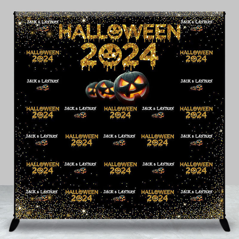 Aperturee - Aperturee Black Gold Glitter Custom Halloween 2024 Backdrop