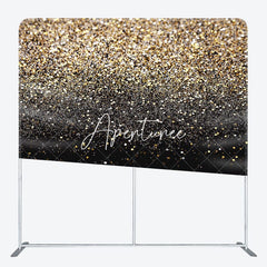 Aperturee - Aperturee Black Gold Glitter Dance Party Pillow Case Backdrop