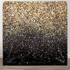 Aperturee - Aperturee Black Gold Glitter Dance Party Pillow Cover Backdrop