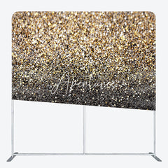 Aperturee - Aperturee Black Gold Glitter Dance Party Pillow Cover Backdrop