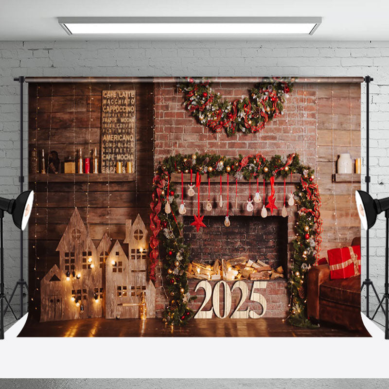 Aperturee - Aperturee Black Gold Glittering 2025 New Year Party Backdrop