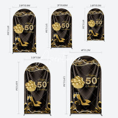 Aperturee - Aperturee Black Gold Highheels 50th Birthday Arch Backdrop