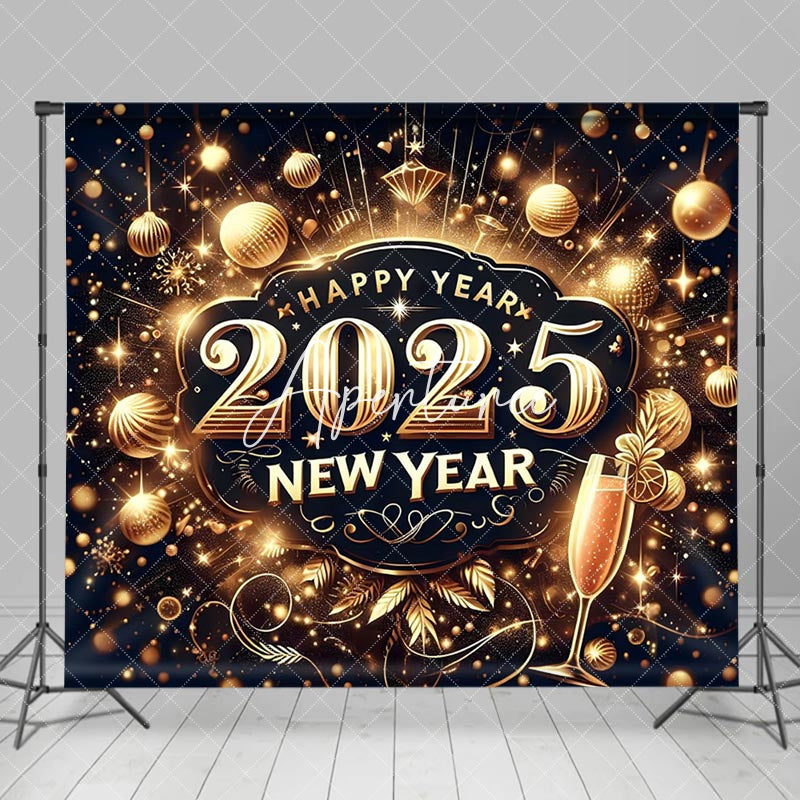 Aperturee - Aperturee Black Gold Luxury 2025 New Year Party Backdrop