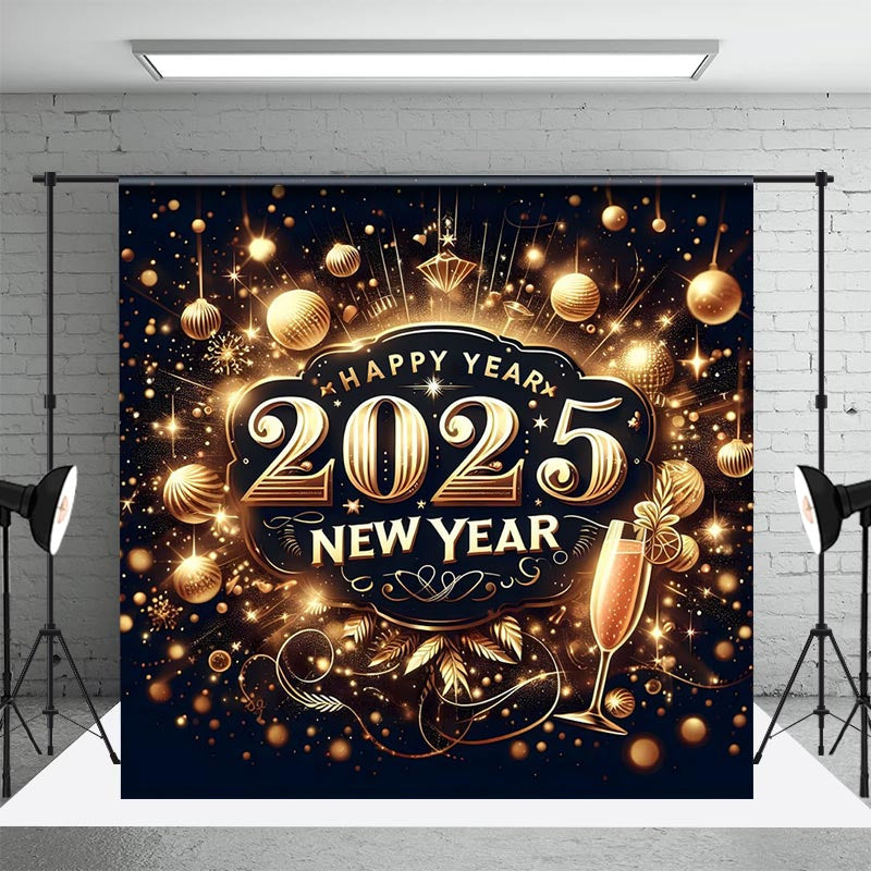 Aperturee - Aperturee Black Gold Luxury 2025 New Year Party Backdrop