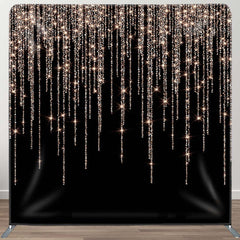 Aperturee - Aperturee Black Gold Sparkle Glitter Square Tension Backdrop