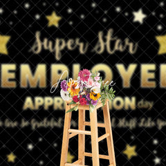 Aperturee - Aperturee Black Gold Super Star Employee Appreciation Backdrop