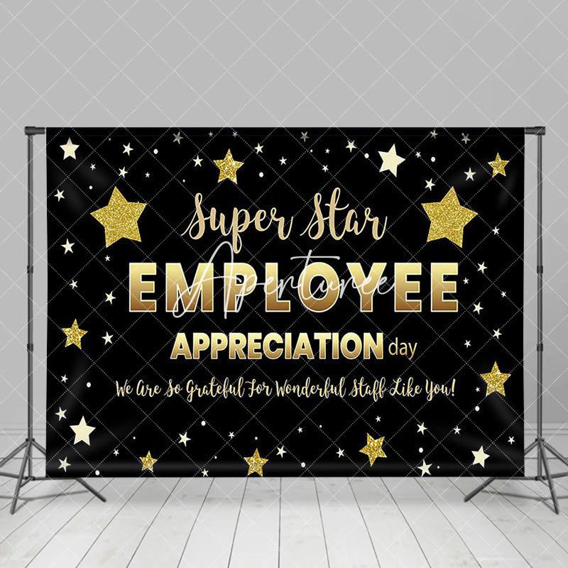 Aperturee - Aperturee Black Gold Super Star Employee Appreciation Backdrop