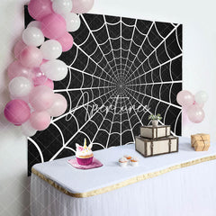 Aperturee - Aperturee Black Honeycomb Wall Spider Wab Birthday Backdrop