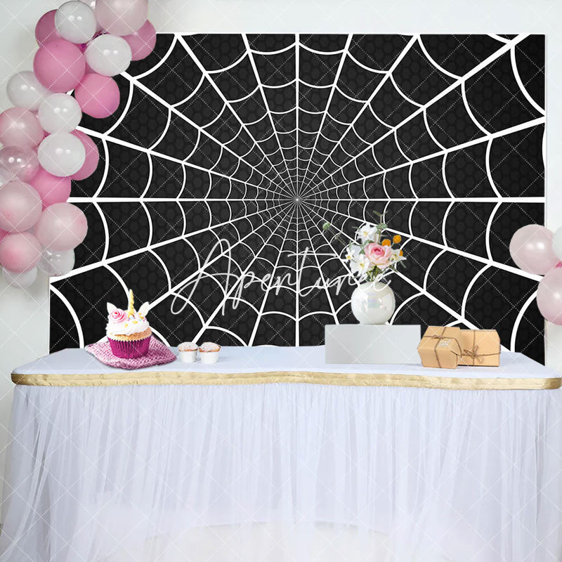 Aperturee - Aperturee Black Honeycomb Wall Spider Wab Birthday Backdrop