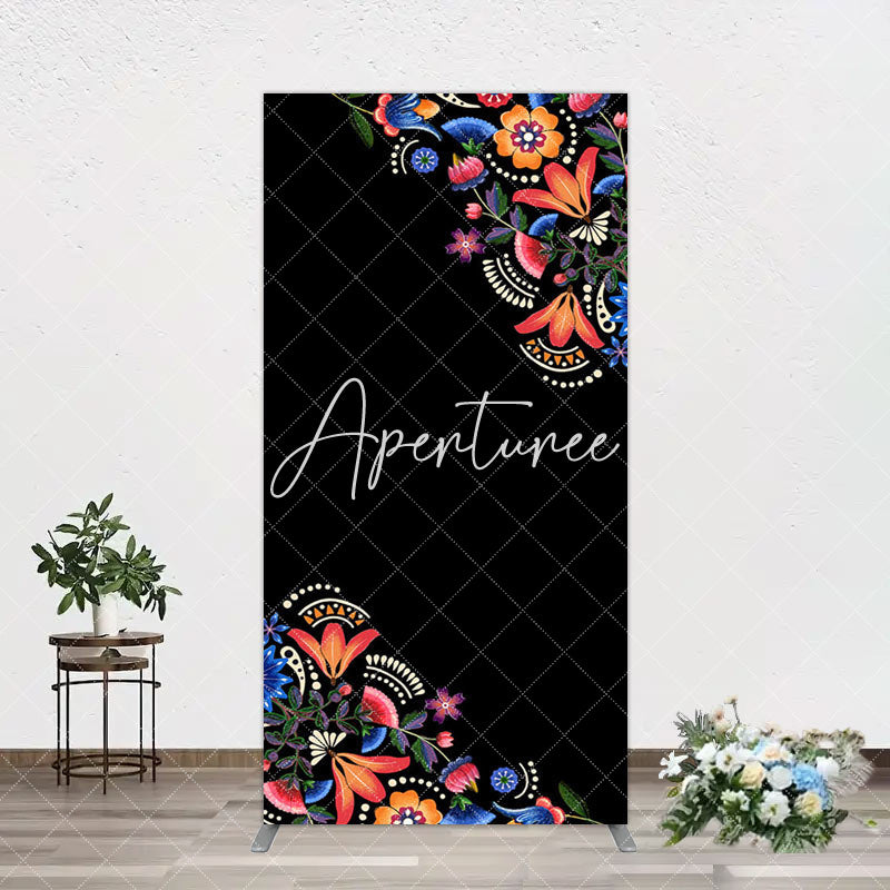 Aperturee - Aperturee Black Mexican National Flower Birthday Arch Backdrop