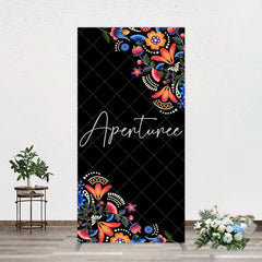 Aperturee - Aperturee Black Mexican National Flower Birthday Arch Backdrop