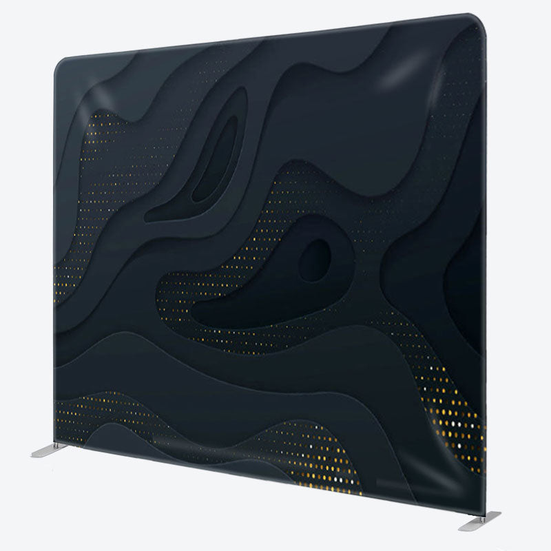 Aperturee - Aperturee Black Paper Cut Gold Layering Backdrop For Decoration