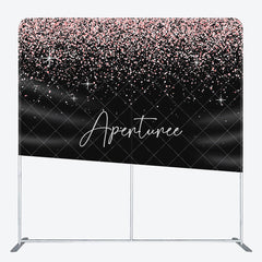 Aperturee - Aperturee Black Pink Glitter Dance Party Pillow Case Backdrop