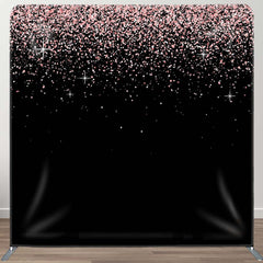 Aperturee - Aperturee Black Pink Glitter Dance Party Pillow Case Backdrop