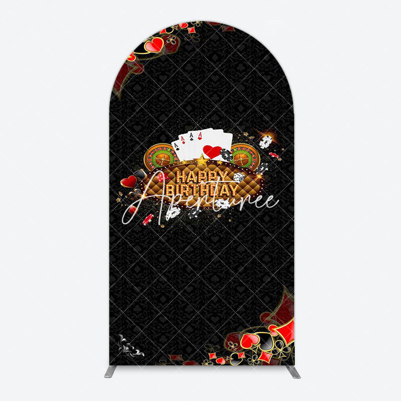 Aperturee - Aperturee Black Poker Casino Arch Backdrop For Birthday Party