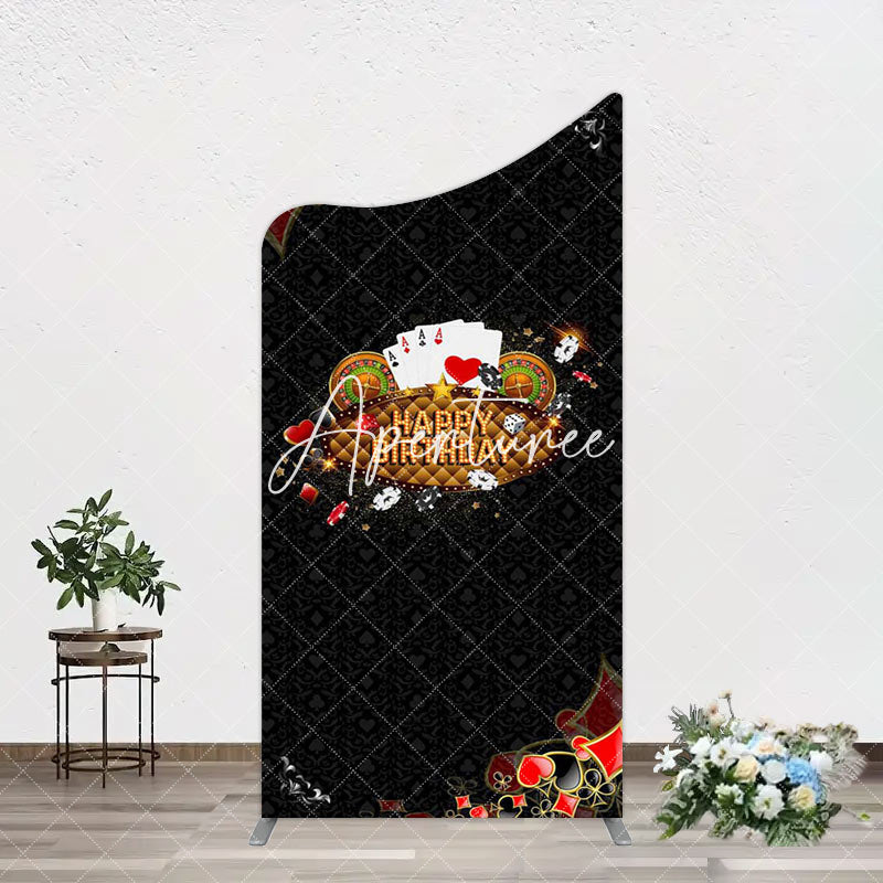 Aperturee - Aperturee Black Poker Casino Arch Backdrop For Birthday Party