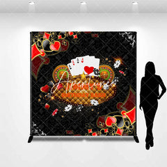 Aperturee - Aperturee Black Poker Casino Vibe Custom Name Birthday Backdrop